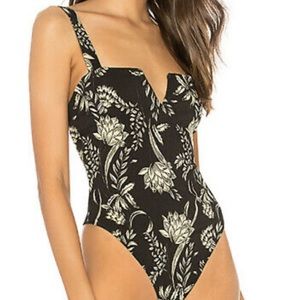 Free people Pippa V-Wire Print Bodysuit